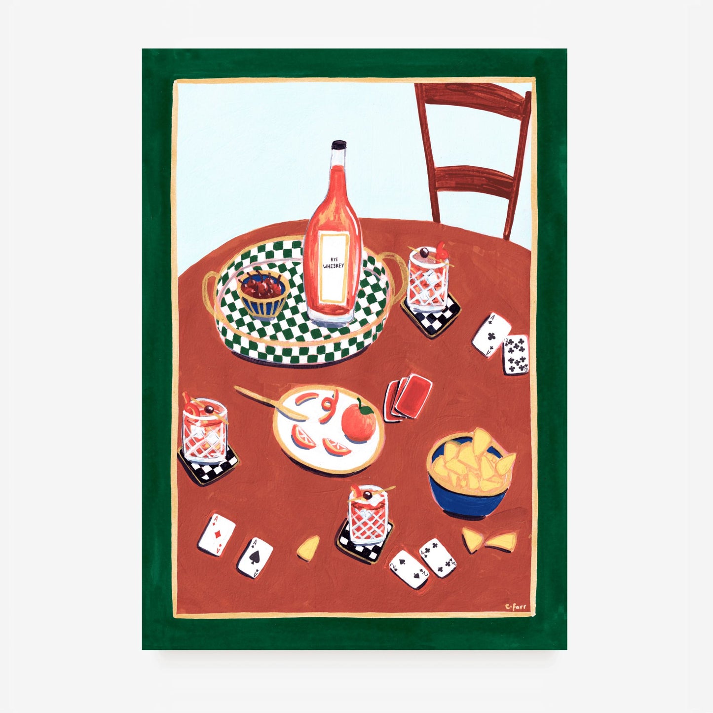 Whiskey and Poker Art Print