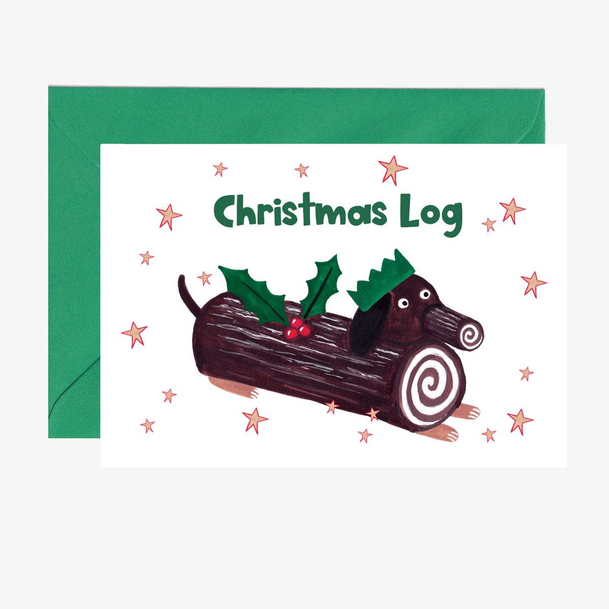 Dachshund Christmas Card, Funny Dog Christmas Card, Cute Dachshund Christmas Card, Dogs as Christmas Food