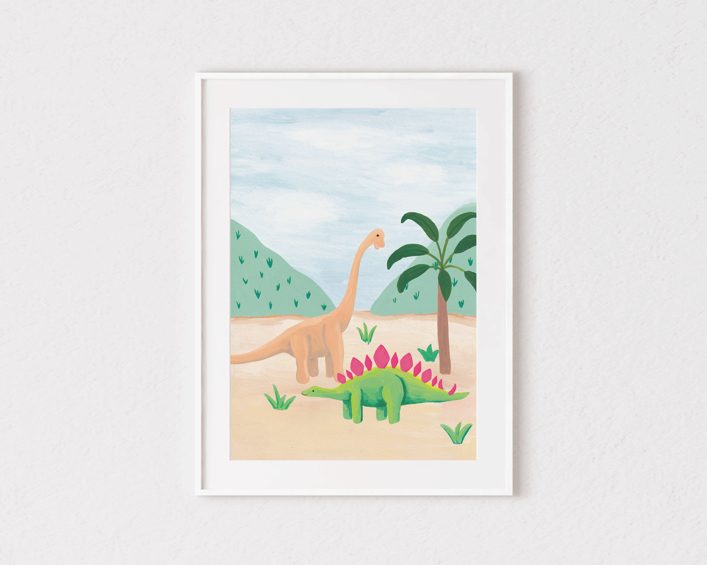 Dinosaur Print, Stegosaurus Print, Dinosaur Poster, Kids Room Poster, Dinosaur Printing, Bright Dinosaur Print, Dino Print, Painting Of Dinosaurs, Cute Dinosaur Print, Dinosaur Art, Dinosaur Themed Artwork, Dinosaurs, Dinosaur Picture, Dinosaur Art