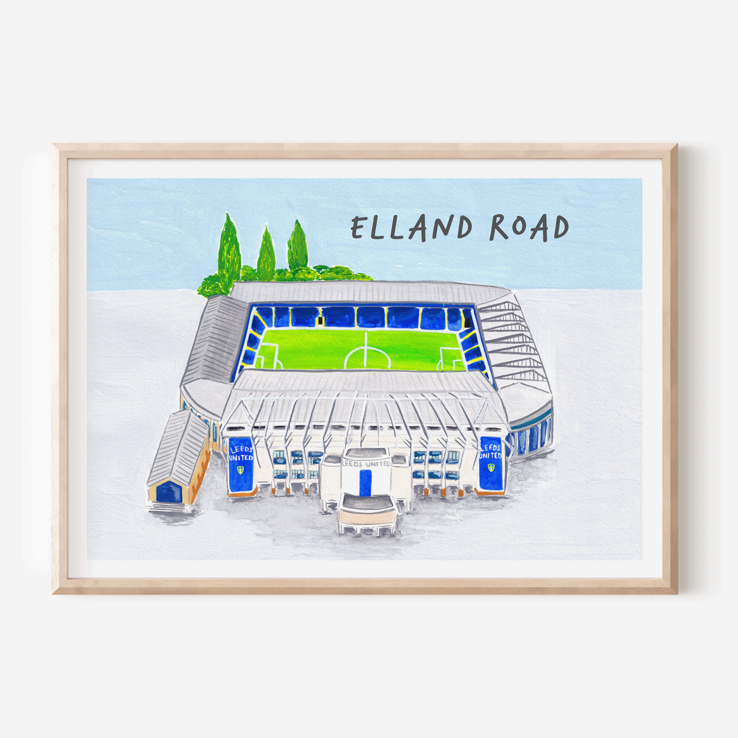 Leeds United Football Print.
An art print of Elland Road Stadium, home of Leeds United Football Club.