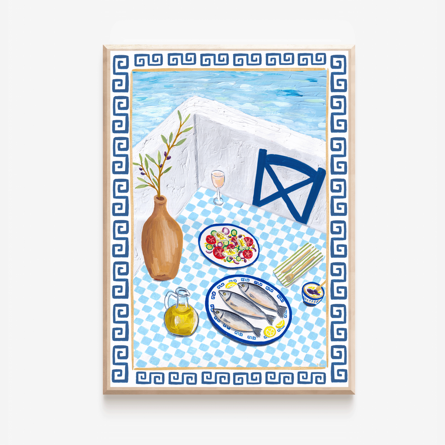 Greek Fish Dinner print