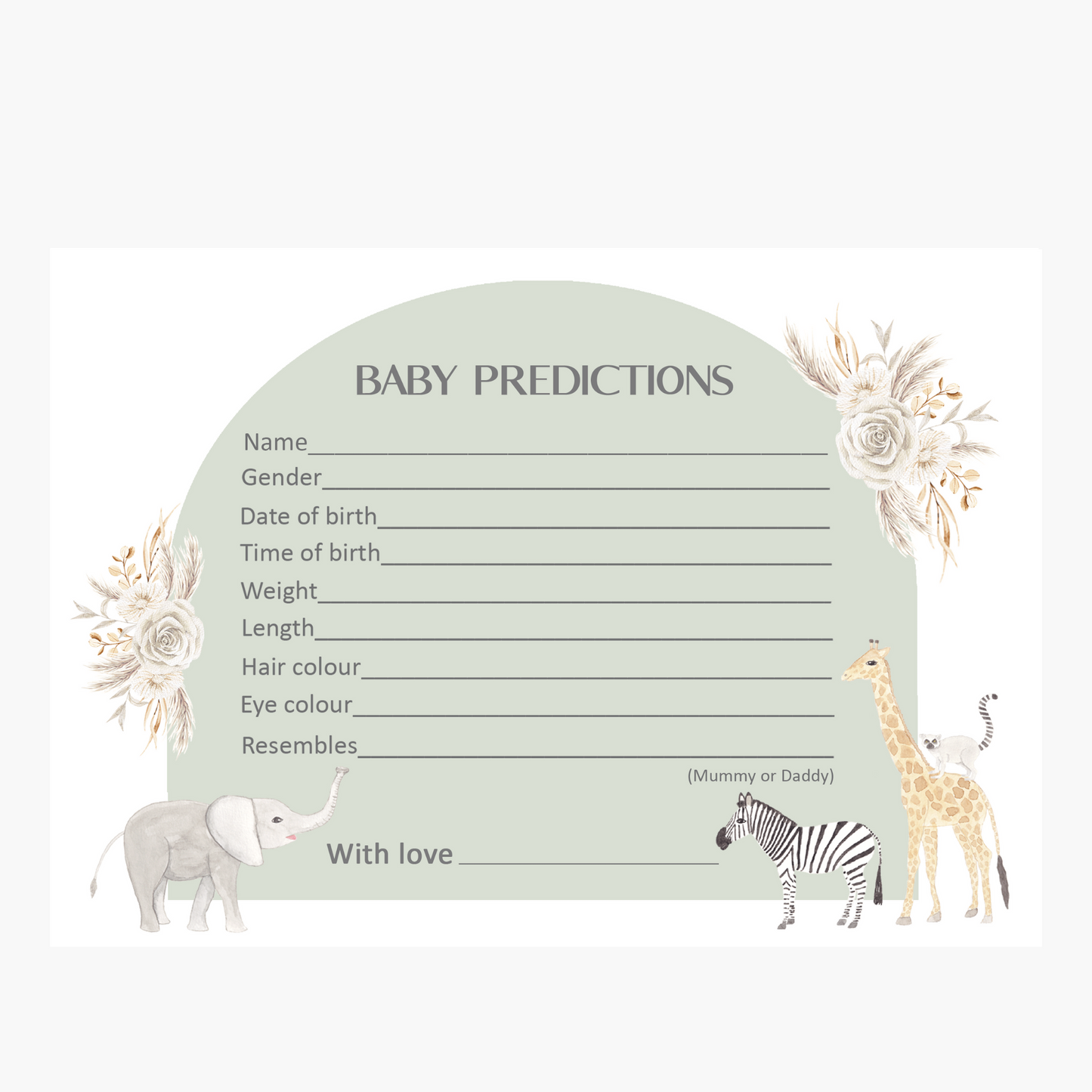 Baby Prediction Cards