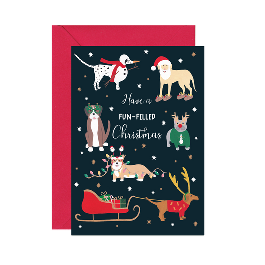 Festive Dogs Christmas card