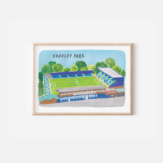Stockport County Football Club Stadium Painting, Edgeley Park Print, Stockport County Print, Painting of Edgeley Park