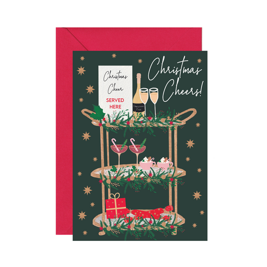 Christmas Cheers Drinks Trolley Christmas Card