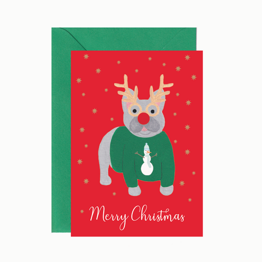 French Bulldog Dog Christmas Card